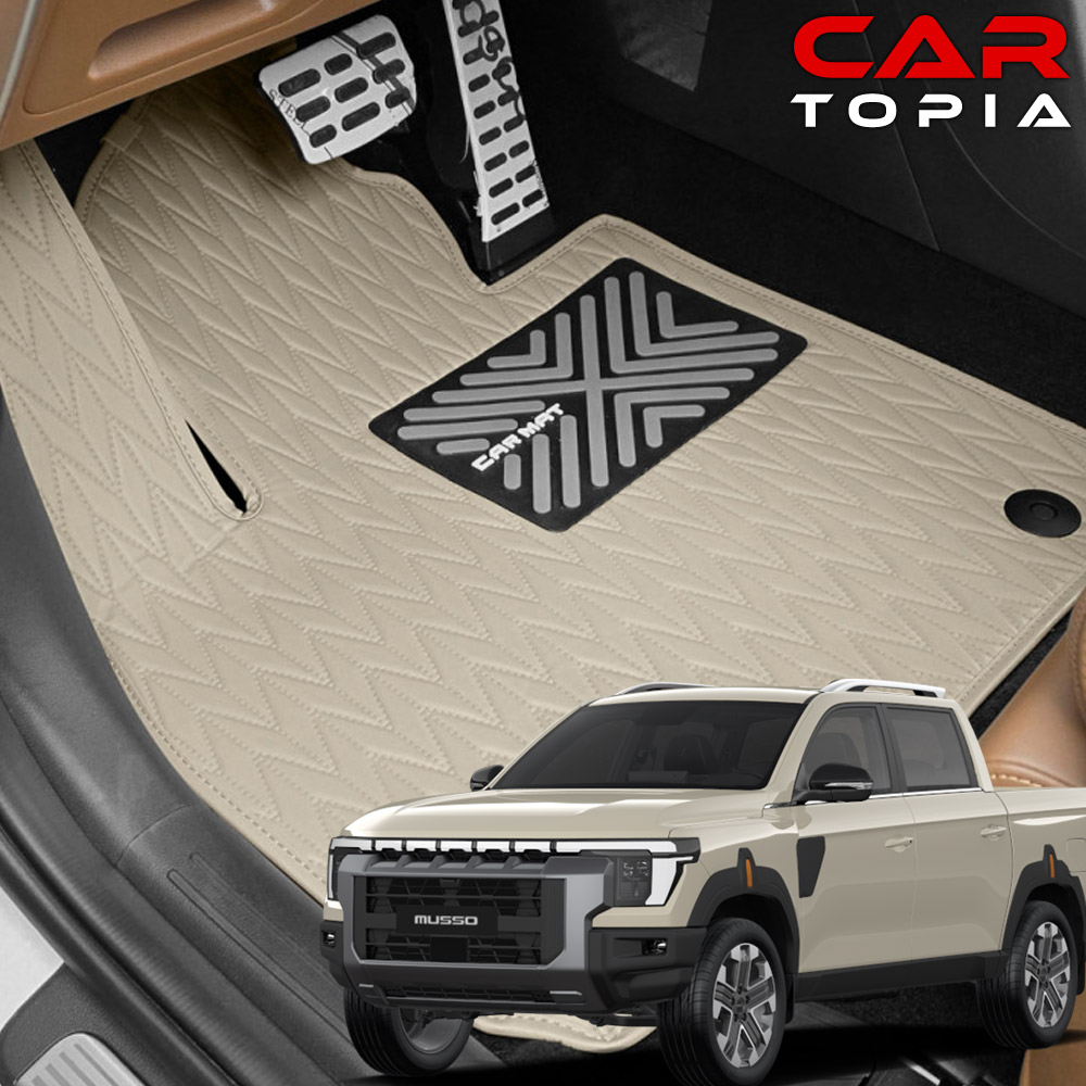 KGM 무쏘 Q300 리노 가죽 바닥매트 자동차 카매트 발판 용품, 블랙, 무쏘 Q300 / 1열+2열 49,800원