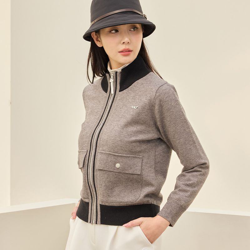 제이투제이 여성골프웨어 플랩포켓 방풍 니트자켓 109,000원