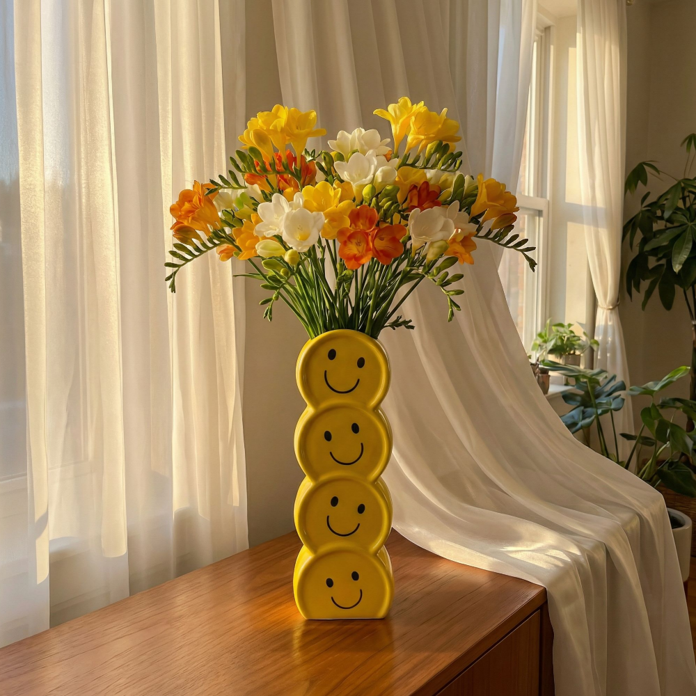 마이포레스트 스마일 옐로우 화병 아이방 현관 인테리어 집들이선물 오브제, 현재가 26,900원