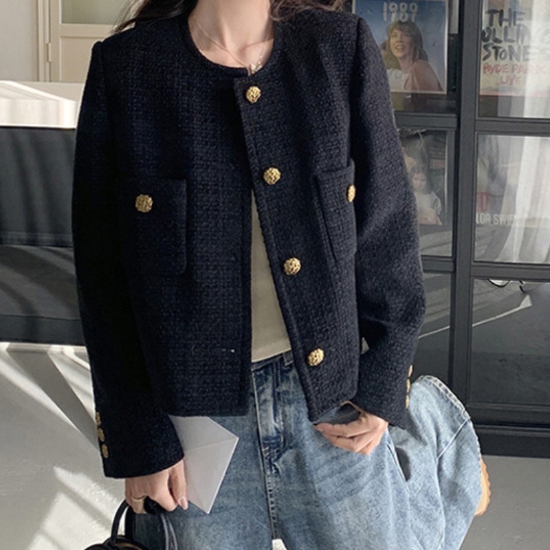 여성 트위드자켓 숏코트 블랙 하객룩 오피스룩 세련된 아우터 39,800원