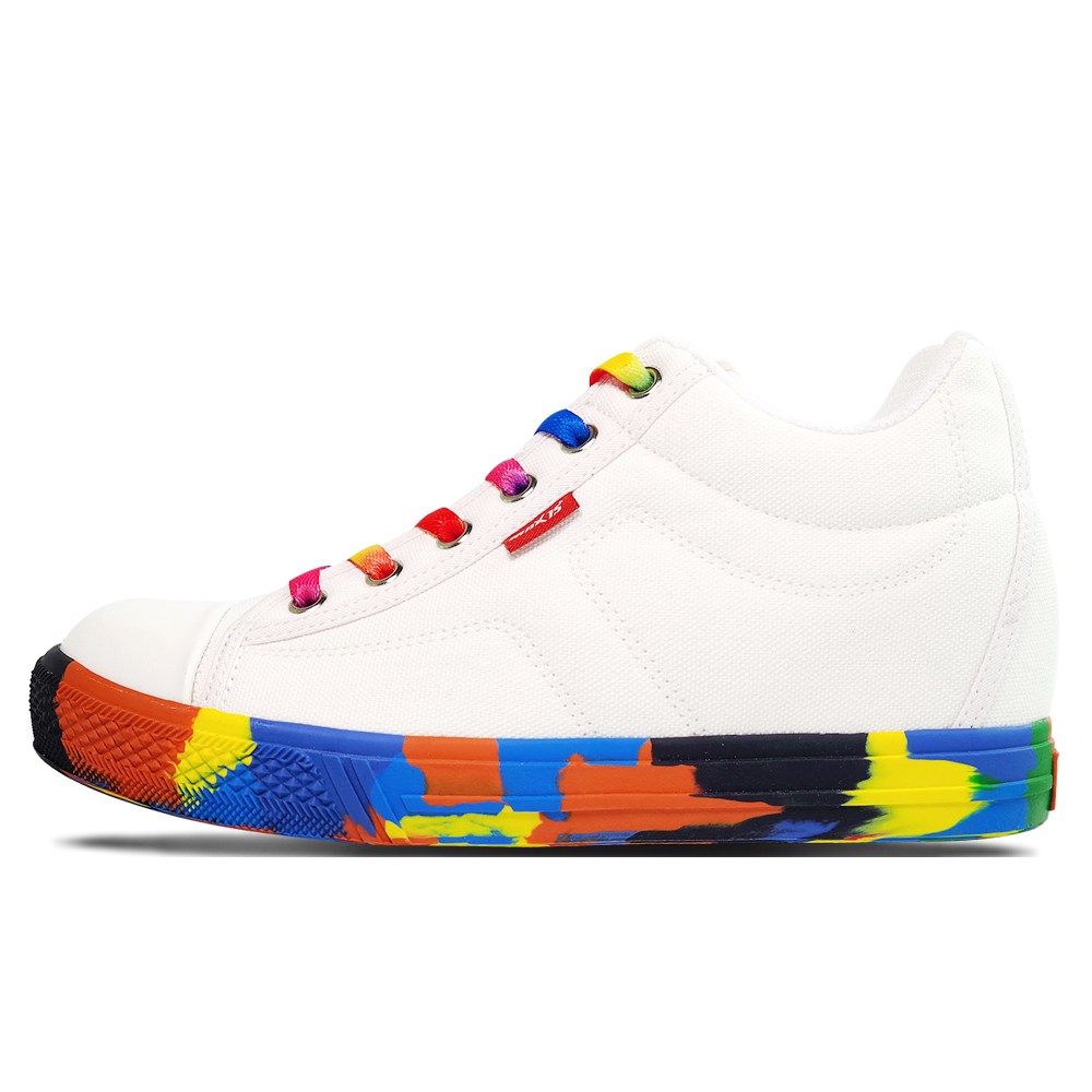 주문제작 mnx15 여성 남성 스니커즈 티안나는 키높이 운동화 캔버스 화이트 멀티 6cm 99,000원