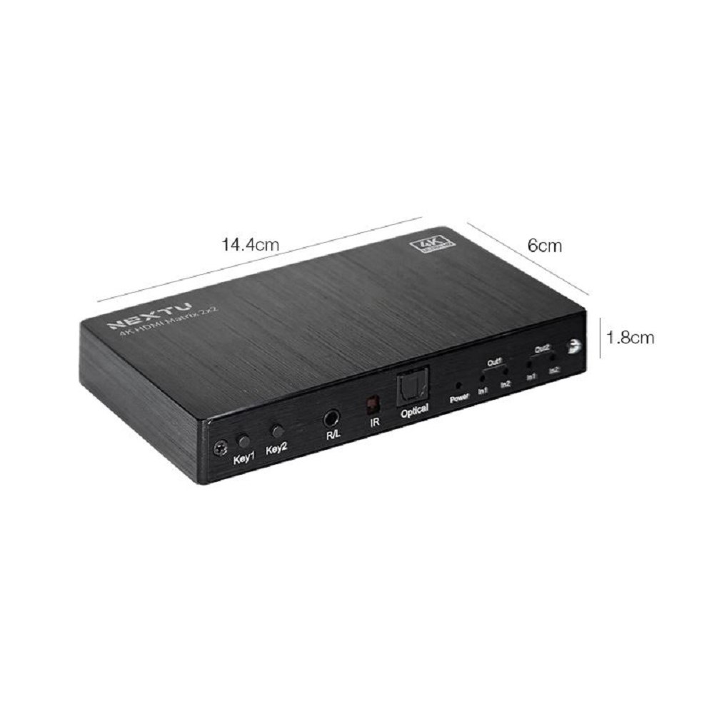 4K 60Hz HDMI2.0 매트릭스 스위치 2대2 광오디오 화면 선택기 영상분배기 노트북 PC 모니터 TV 디스플레이 IR리모콘 67,000원