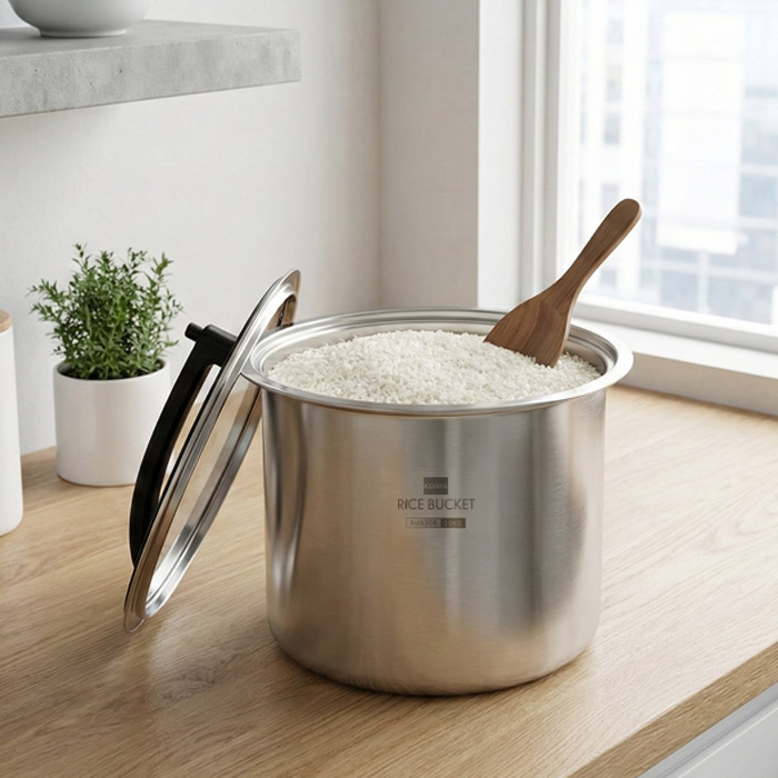 캠파 304 스텐레이스쌀통 10kg 진공압밀폐 무전원, 단일 색상, 1개 55,000원