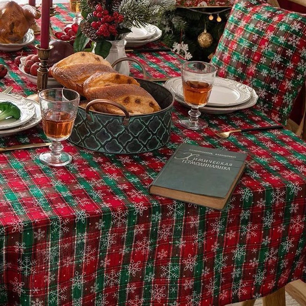 유스몰 크리스마스 테이블보 체크 식탁보, 90 X 90 cm, B 귀여운 눈꽃, 1개 12,000원