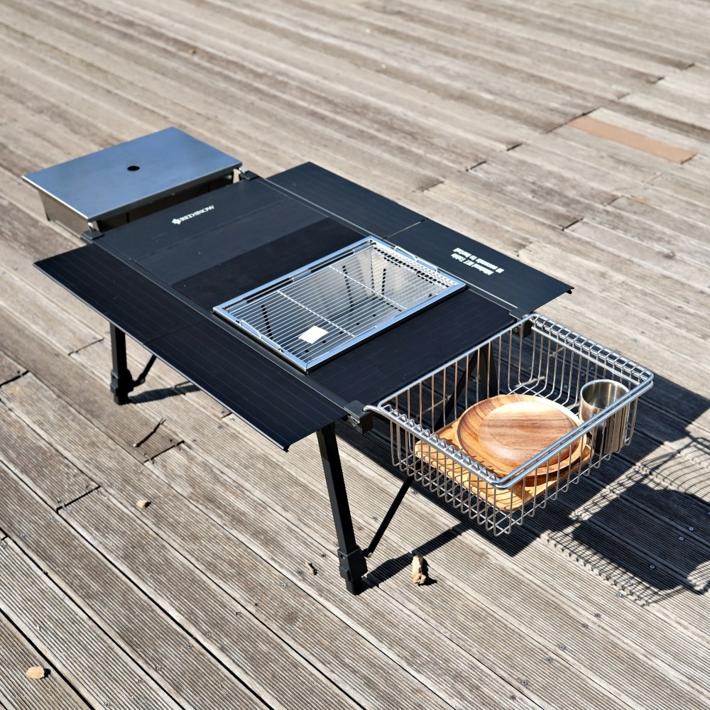 오렌지캠핑 M8 IGT 테이블 + 거치대, 블랙 115,000원