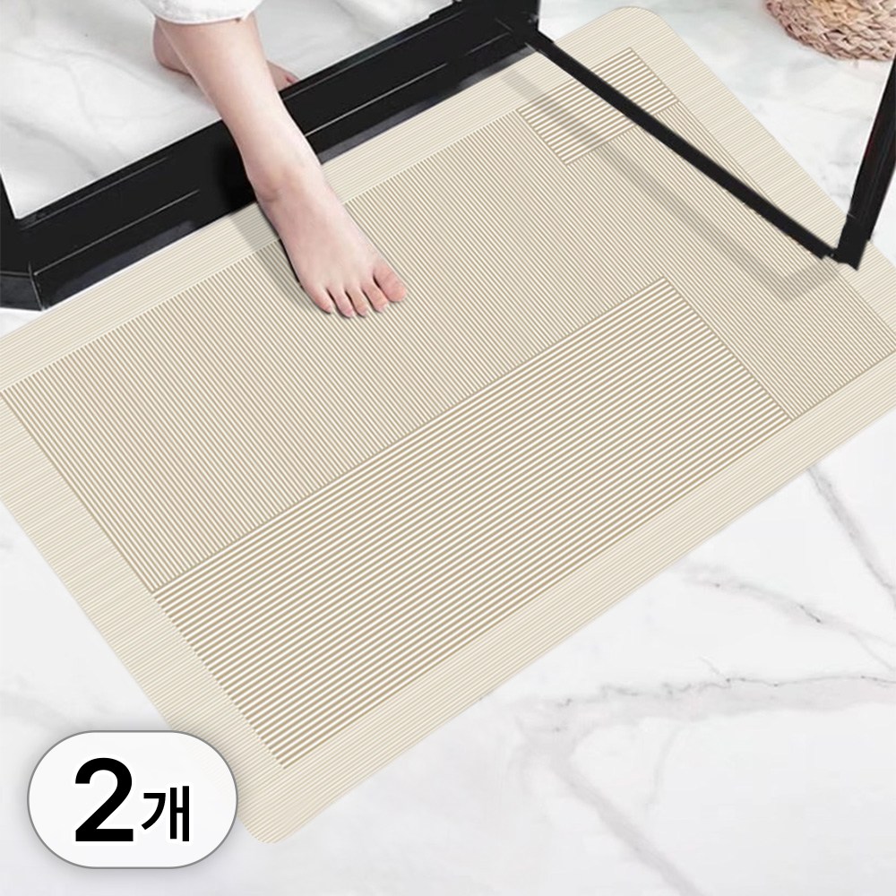 투데이리빙 2p 세트 빨아쓰는 모던 규조토 발매트 인테리어 현관 거실 주방 화장실 욕실 물흡수 미끄럼방지 발판 발수건 매트 8,800원