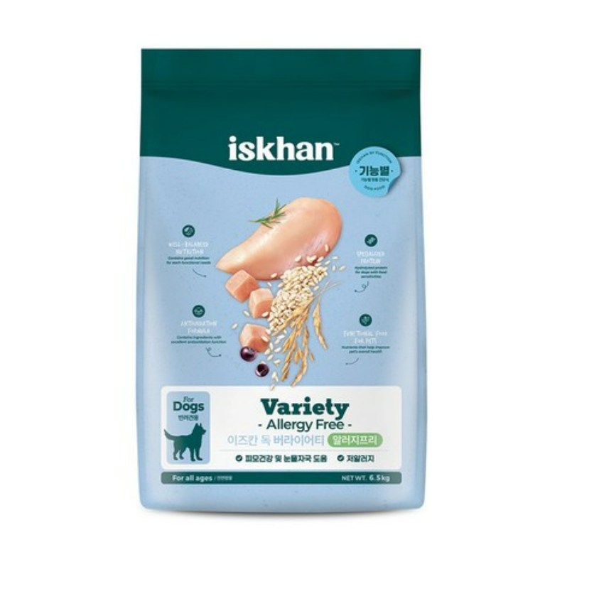 이즈칸 독 버라이어티 알러지프리 6.5kg 1개 55,200원