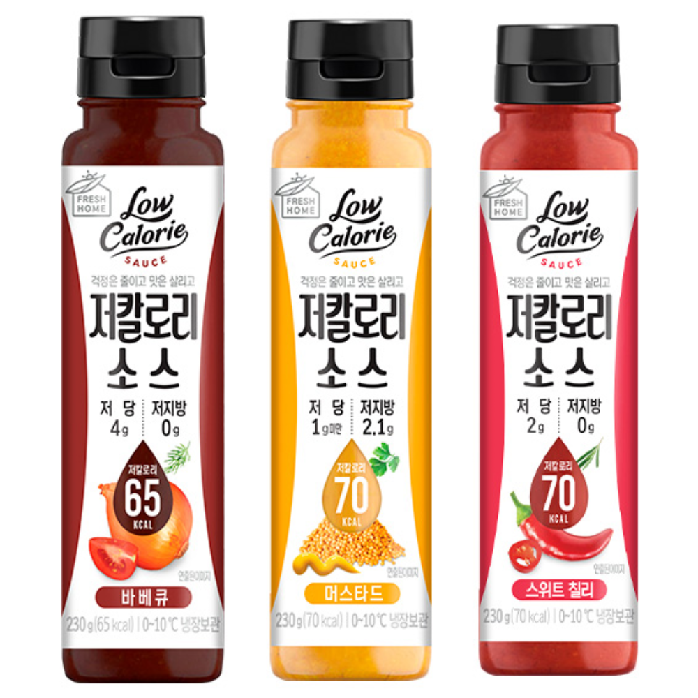 프레쉬홈 저칼로리 소스 3종 혼합, 3개, 230g 8,550원