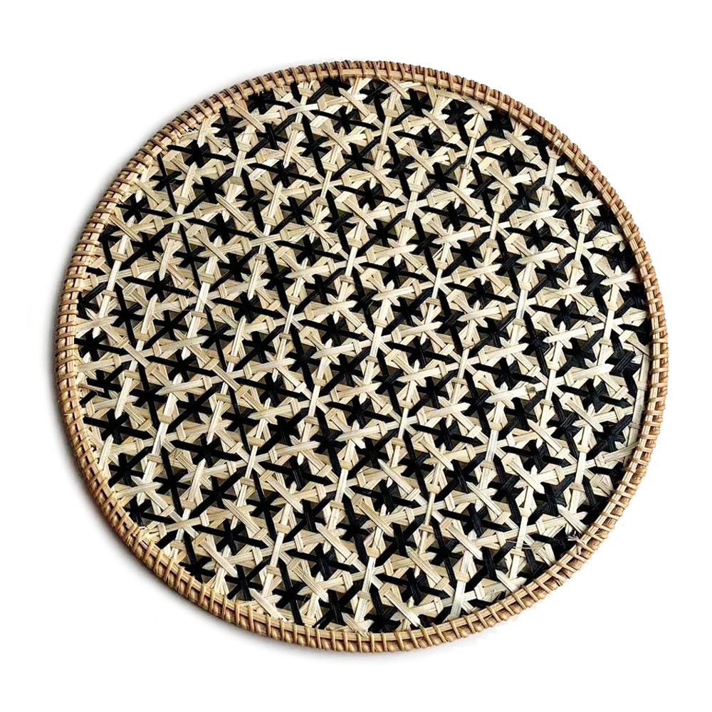 오릴리 핸드메이드 노르딕풍 원형 라탄 30cm 냄비 받침 시리즈, 1개, 블랙 13,800원