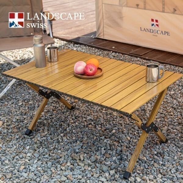 랜드스케이프 스위스 LSP 우드프레임 롤 캠핑테이블 접이식 64,500원