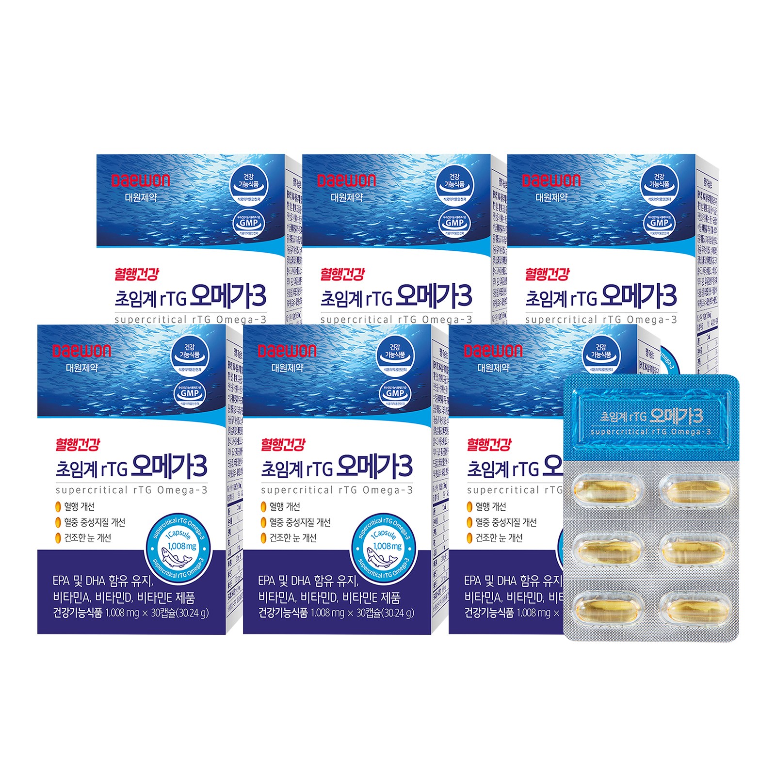 대원제약 초임계 알티지 rTG 오메가3 30캡슐 6박스 (6개월분), 6개, 30정 66,000원