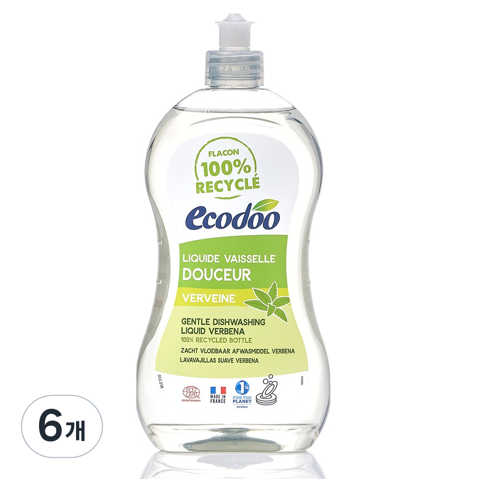 에코두 젠틀 주방용 세제 리퀴드 버베나, 500ml, 6개 34,820원