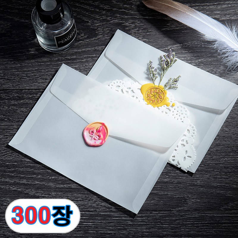 고급 반투명 트레싱지 청첩장 초대장 봉투, 300장 37,200원