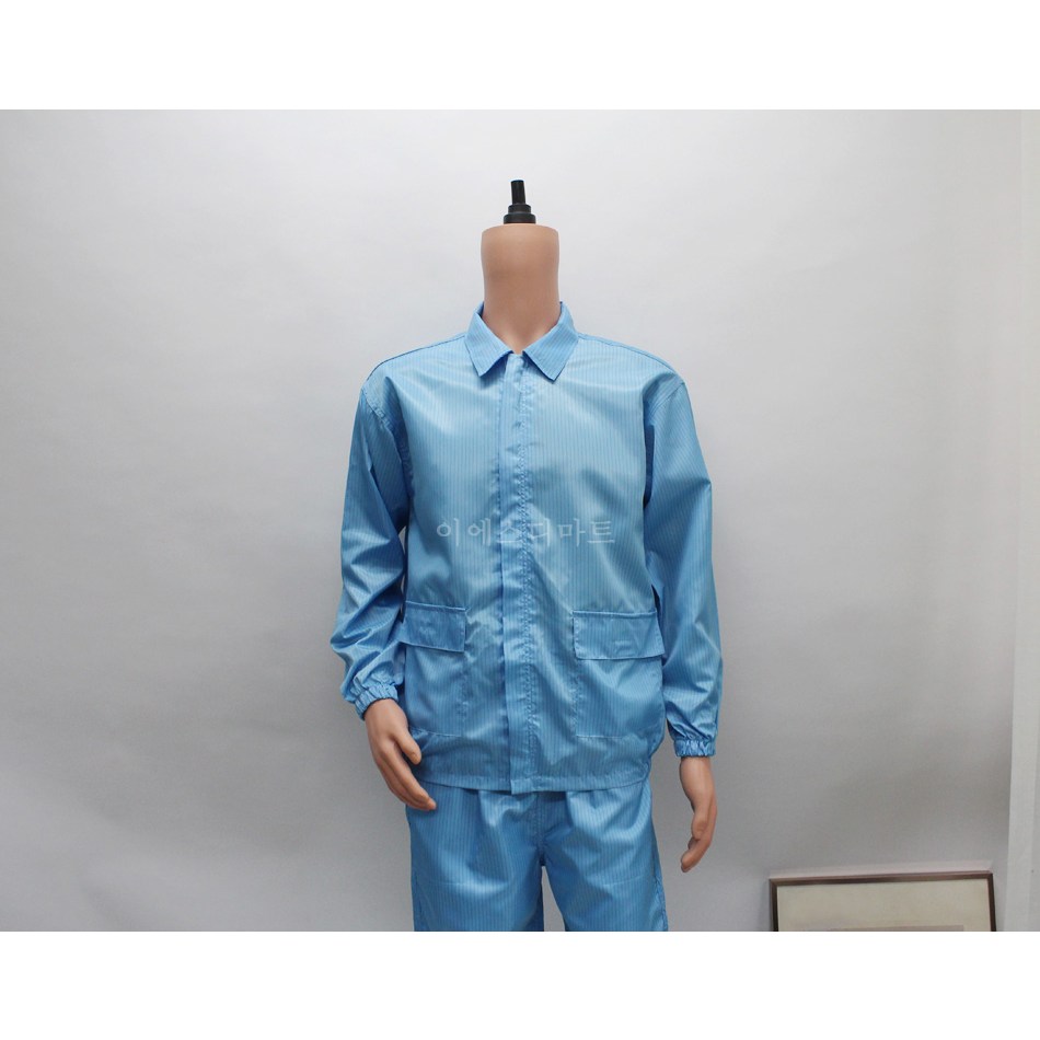 [제전복 긴팔상의] Y카라 스카이블루 작업복 크린룸용 방진복 크린룸 정전기방지 무진복 반도체 6,490원
