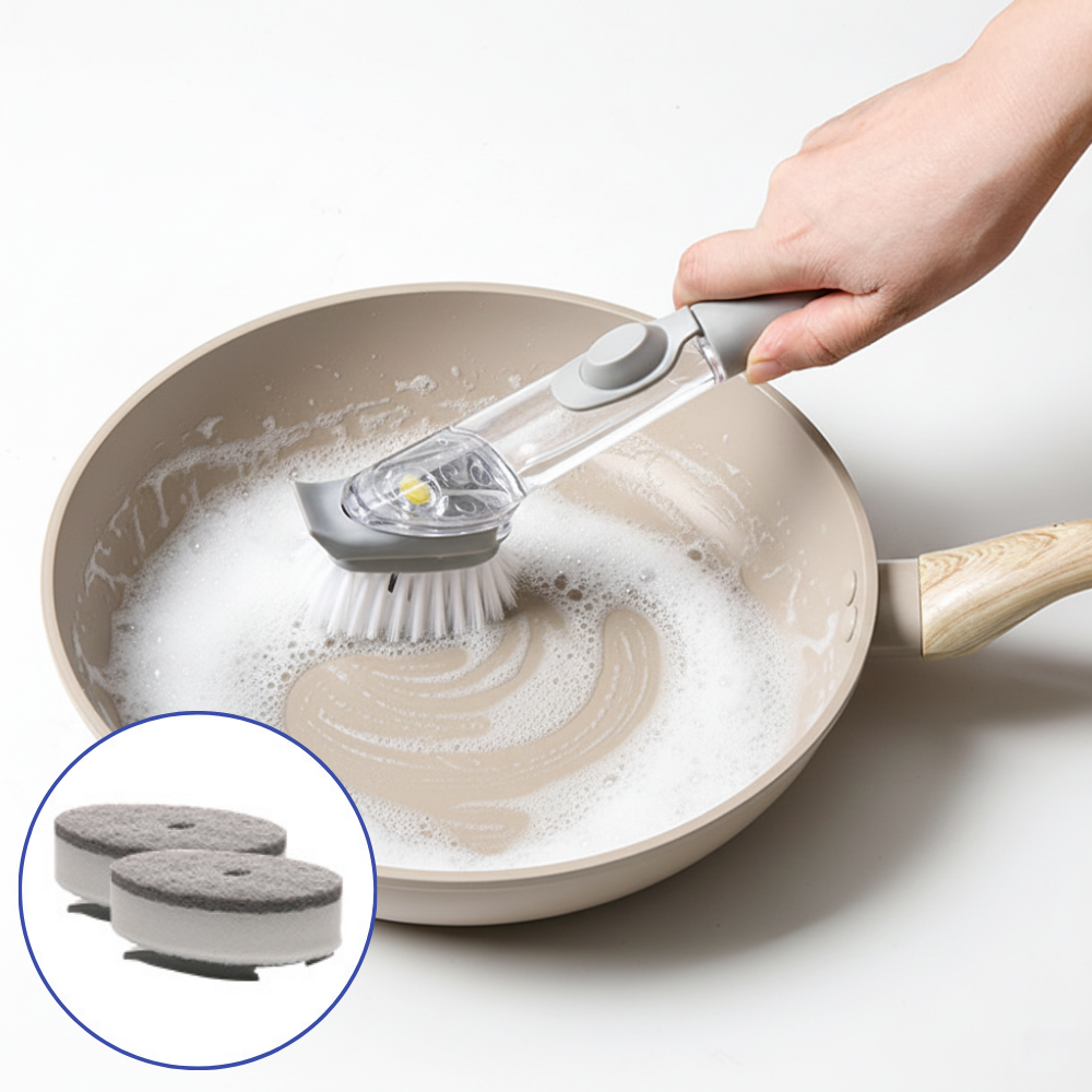 모노제이 세제주입 한손세척 설거지 브러쉬, 그레이, 1세트 9,990원