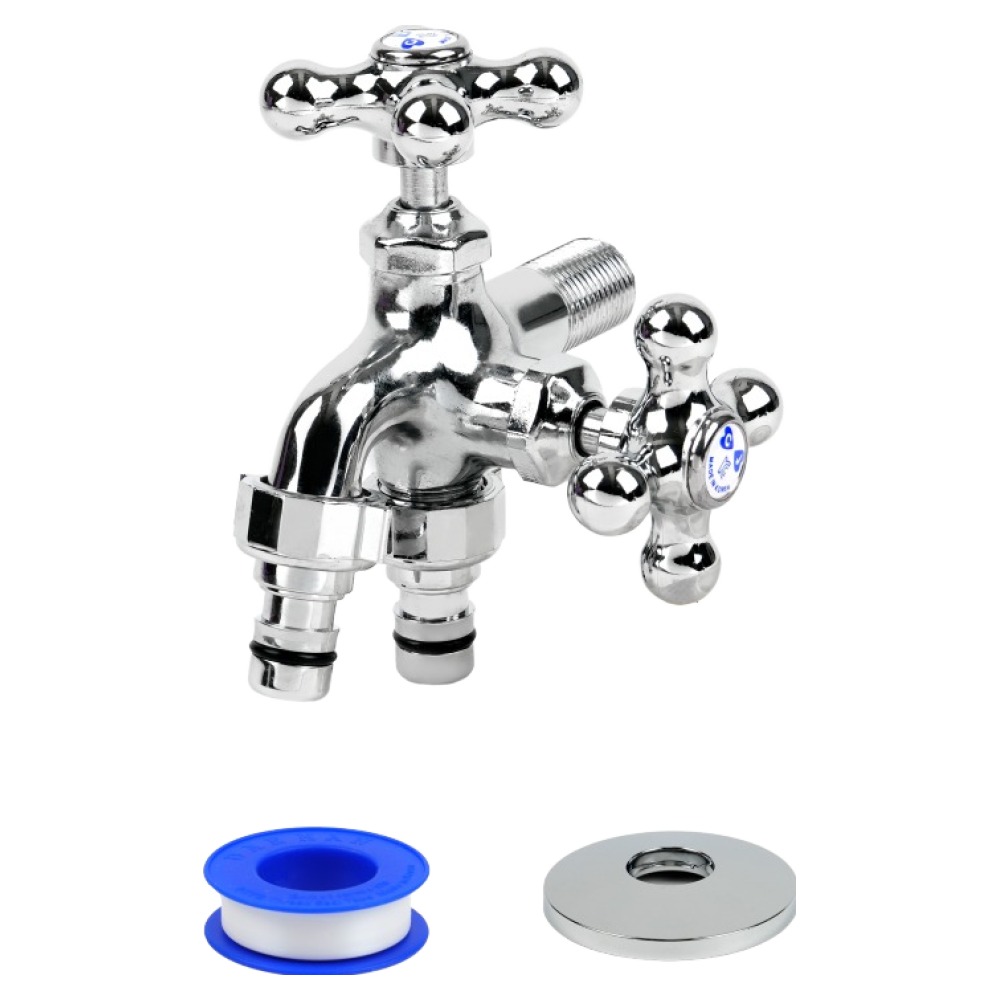 두진 바스 욕실 세탁기 전용 분리형 두갈래 수도꼭지 냉수 커플링타입, 1개 21,300원