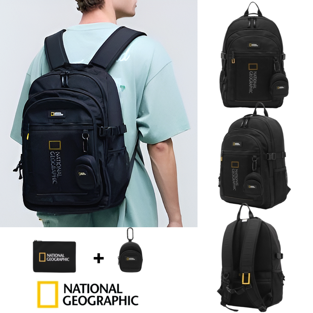[국내매장 정품] 내셔널지오그래픽 백팩 가방 직장인 중학생 고등학생 노트북 아이패드 신학기 남자 여자 책가방 + 파우치 + 에어팟 케이스 159,000원