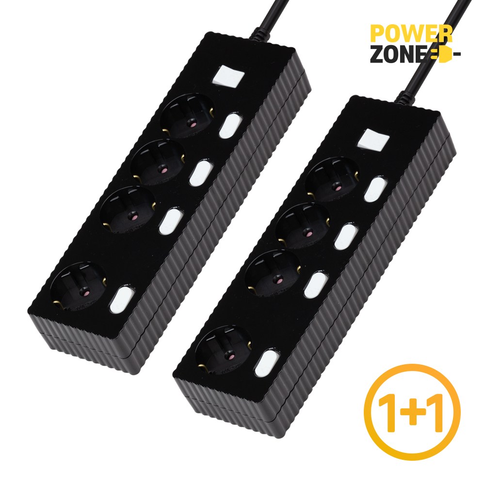 1+1 웨이브 자동소화 고용량 개별스위치 멀티탭 4구 50cm 1.5m 3m 5m 7m, 블랙, 2개, 1.5m 61,340원