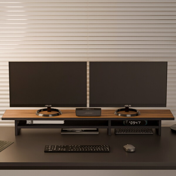 [리센트] 듀얼라인 모니터 받침대 1200 선반형 55,000원