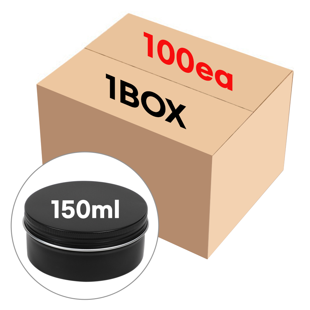 알루미늄 틴케이스 150ml 블랙 100개(BOX) 도매 84,200원
