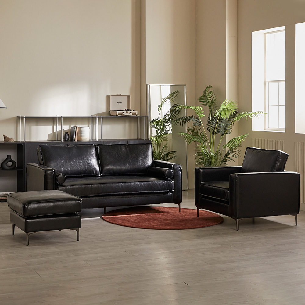 파로마 멜로디 1인+3인용 가죽 소파 스툴포함 세트 2colors 529,000원