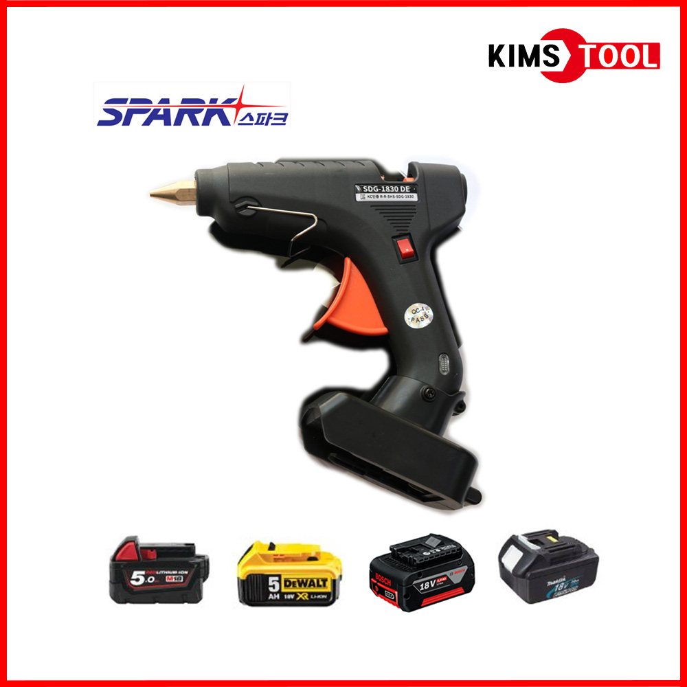 SPARK 스파크 무선 글루건 본드건 충전 글루건 핫멜트건 18V 배터리호환 보쉬 마끼다 디월트 밀워키 49,900원