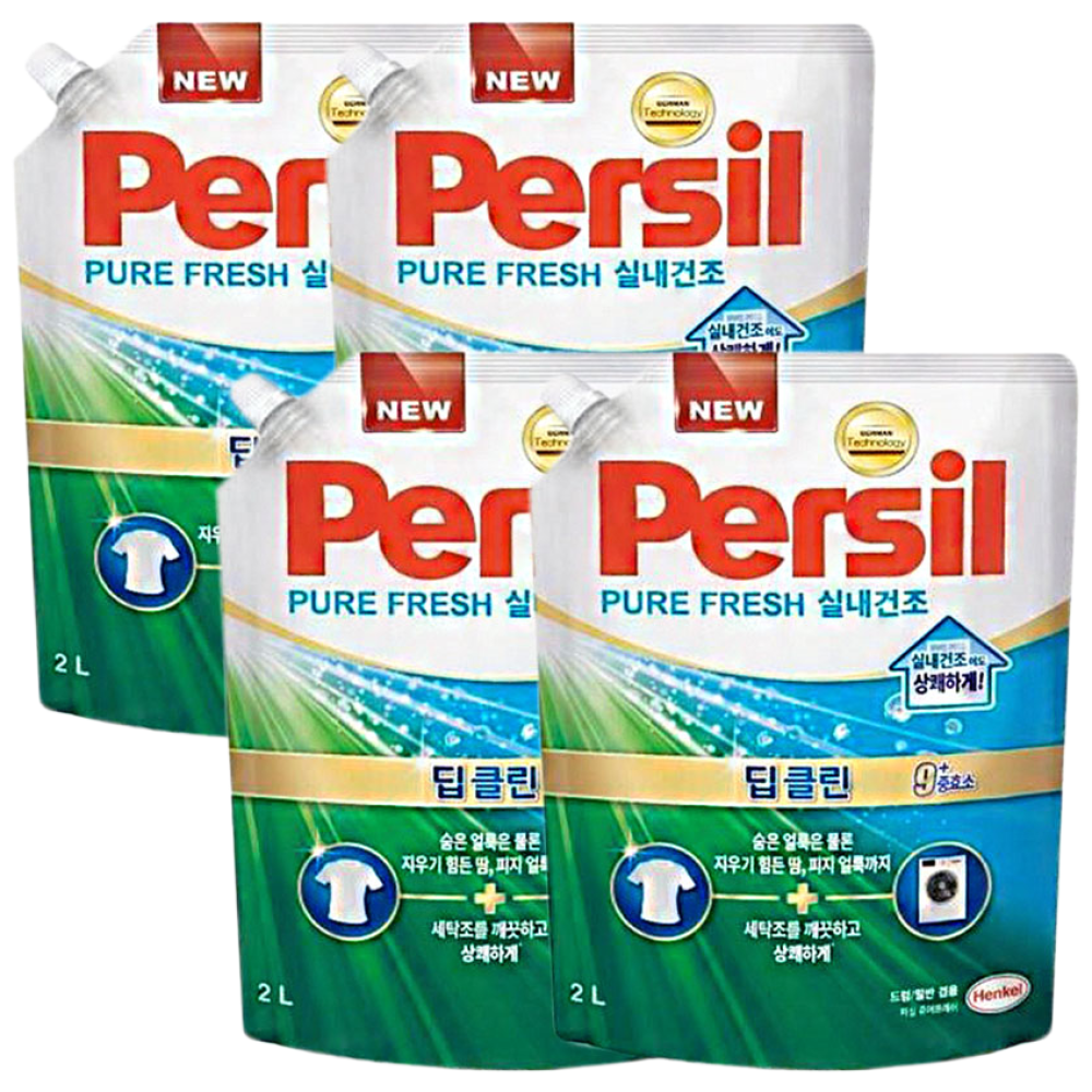 온마음샵 헨켈 퍼실 딥클린 퓨어 프레쉬 실내건조 2L 리필 일반드럼겸용 액체세탁세제 34,200원