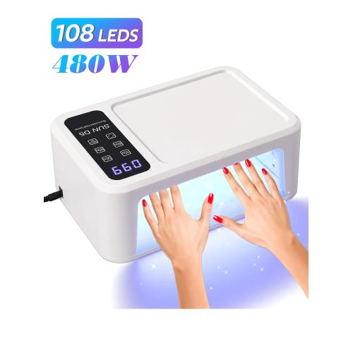 네일램프 네일건조기 손톱용 480W UV LED 108개 레드 라이트 화이트닝 모드가 있는 넓은 공간 매니큐어 4 타이머 설정 44,010원