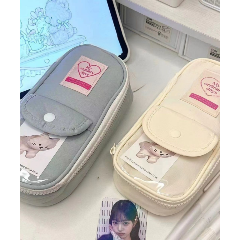 아뜰라임 대용량 심플 파스텔톤 캐릭터 필통 파우치 9,500원