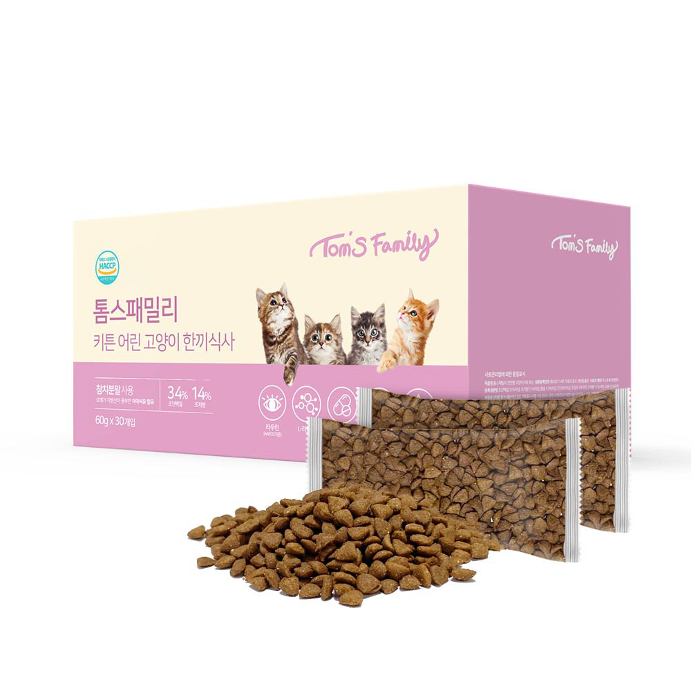톰스패밀리 키튼 어린 고양이 한끼식사 건식사료, 참치, 1.8kg, 1개, 현재가 12,500원
