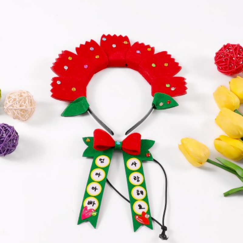 카네이션 펠트 머리띠 목걸이 세트 만들기 대왕 카네이션 어버이날 스승의날 diy 키트, 1개, 카네이션 펠트 목걸이 세트 2,400원