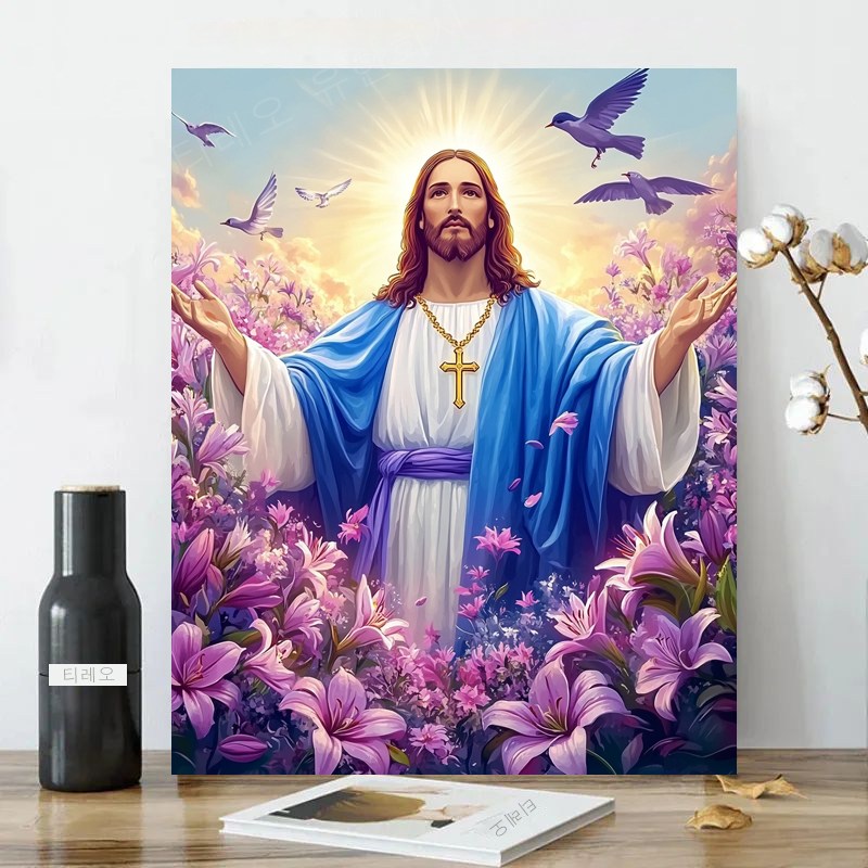 보석십자수 캔버스형 원형비즈십자수 DIY키트 40x50cm 3D 대형 선물용 재물 객실 풍수 인테리어 23,800원