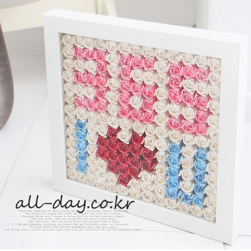 올데이 ((재료패키지))(숫자맞춤변경)365일 너만 사랑해 종이장미액자 47,900원