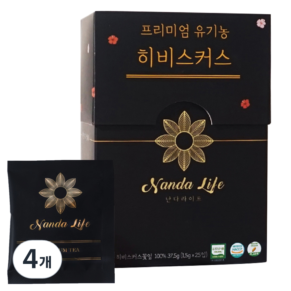 난다라이프 프리미엄 유기농 히비스커스 PLA 티백, 1.5g, 25개입, 4개 47,200원