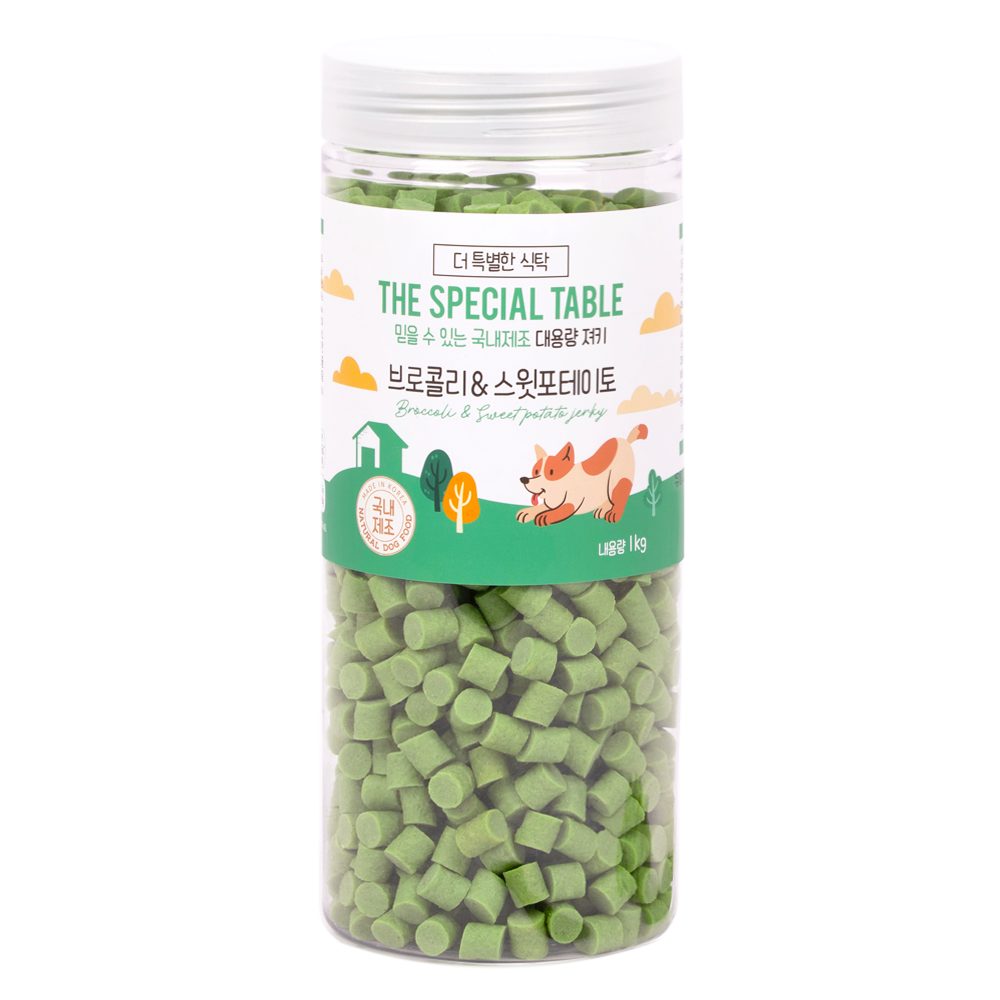 푸디 더특별한식탁 강아지 간식 프리미엄 져키 육포 트릿, 1kg, 1개, 브로콜리&스윗포테이토 14,900원