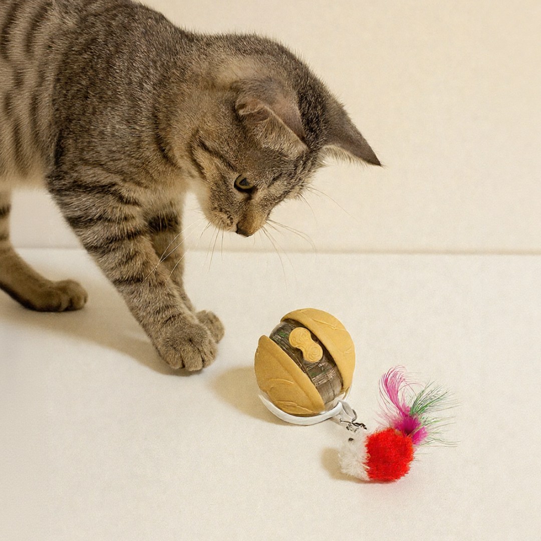 MAAH 고양이 새소리나는 발광 자동 장난감 SCB-08 [KC인증], 1개, 허니베이지 9,900원