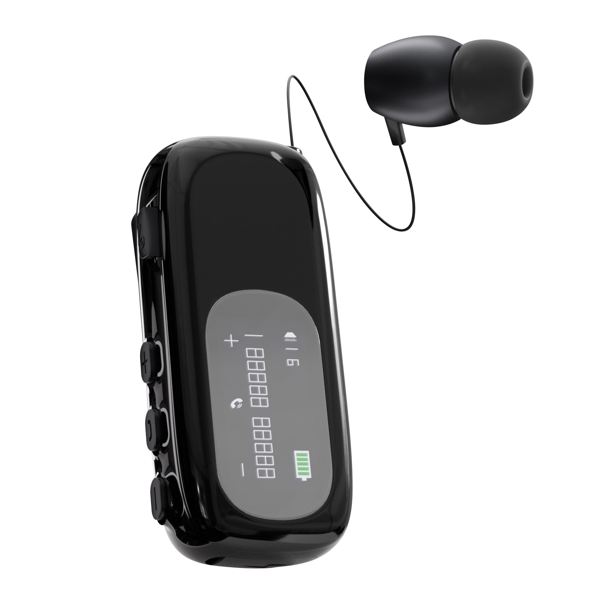 RUN기술 원터치 클립형 블루투스 무선 이어폰 자동감김 노이즈캔슬링, 블랙 55,000원