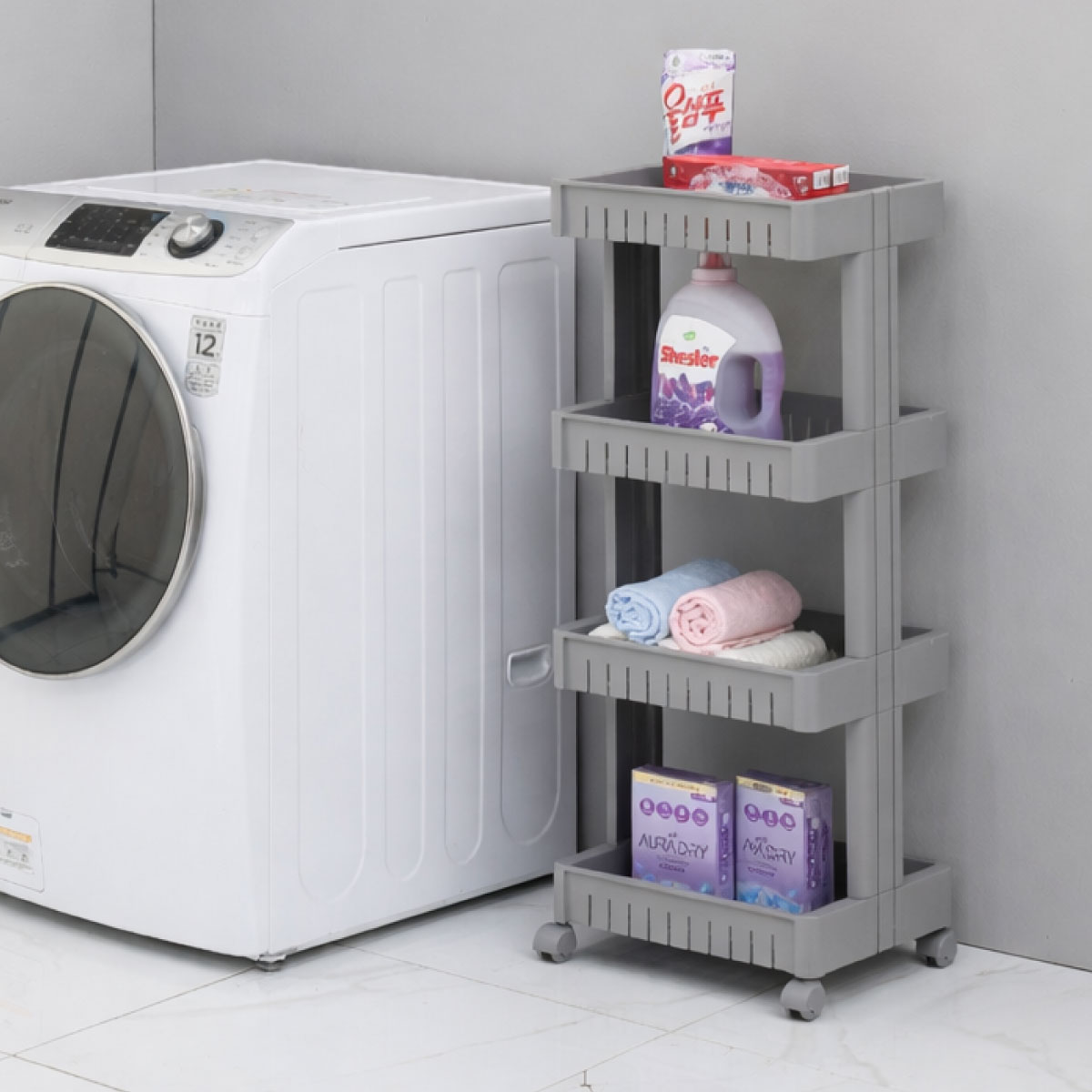 웰이즈 이동식 트롤리 다용도 정리 수납 선반 중형,대형 23,800원