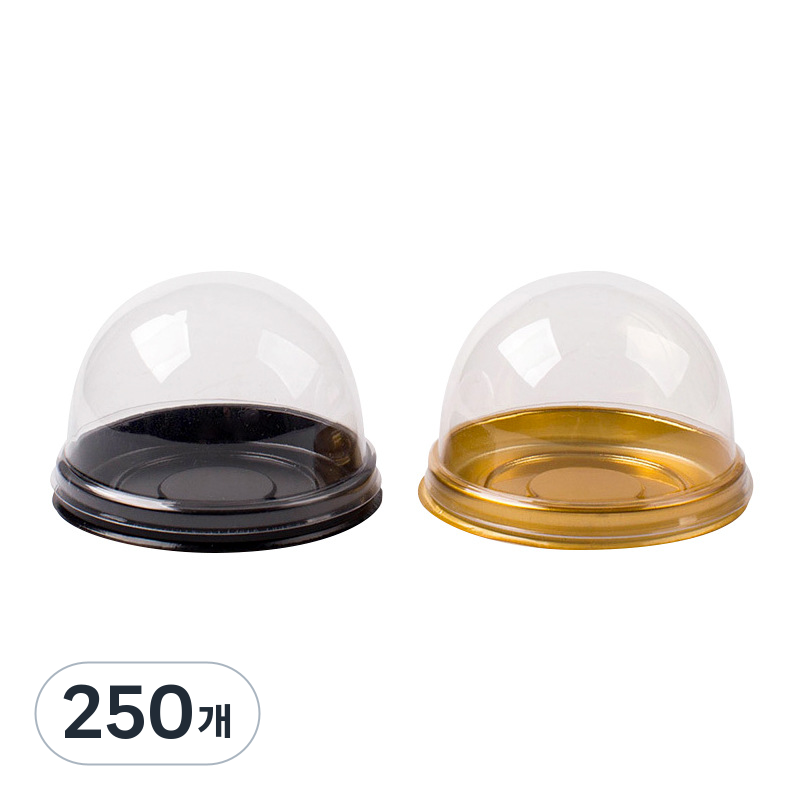 키친코디 원형돔 두쫀쿠 용기 1구 화과자 월병 모찌떡 PET 케이스, 250개, 블랙 31,600원
