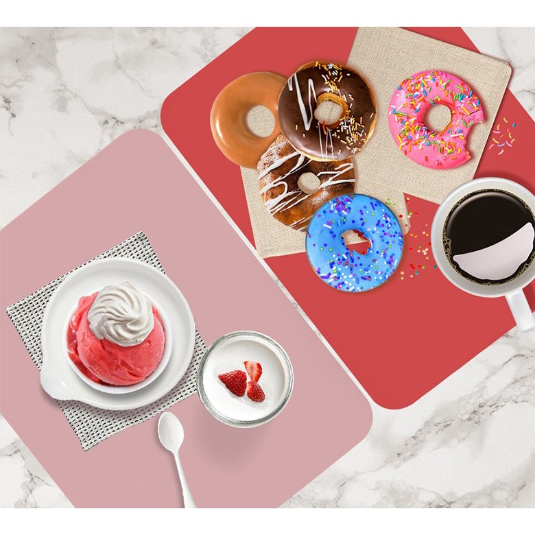 ELIN 국내산 플래티넘 실리콘 테이블매트 4P, 4개, 36*28, 민자_코랄레드 24,800원