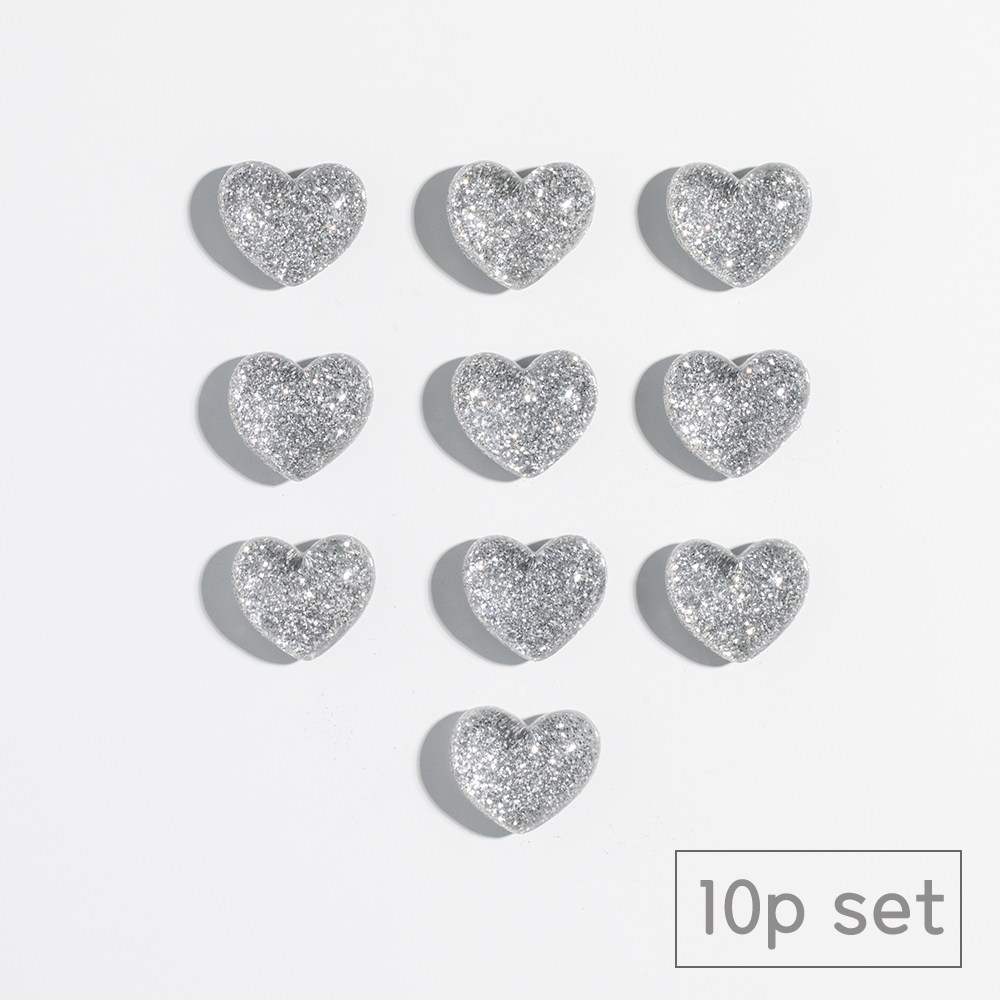 84x84 실버 블링 하트 냉장고 현관문 자석 마그넷, 실버블링하트10p 7,900원