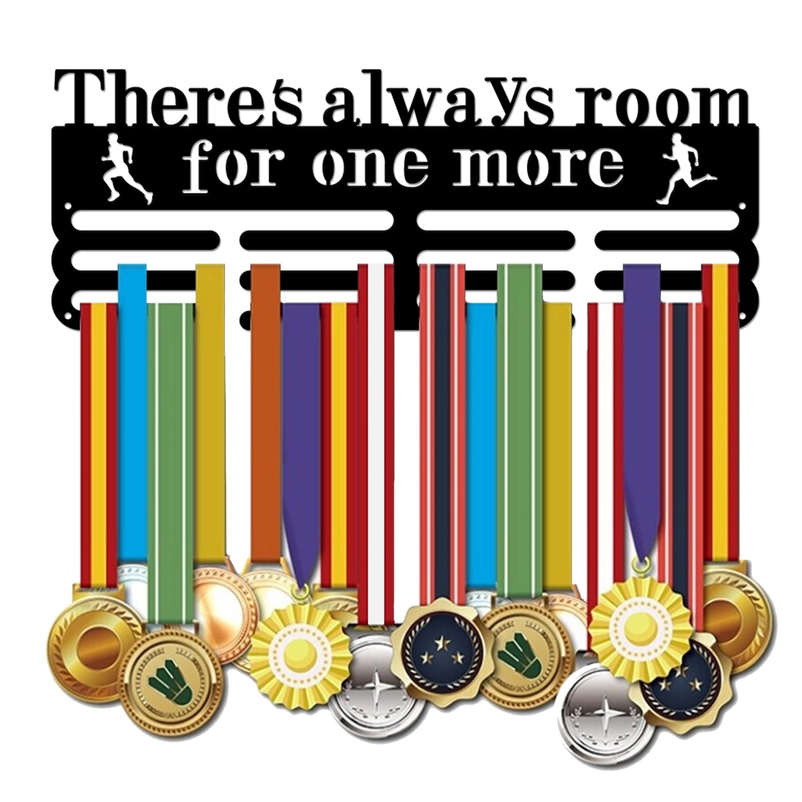 맞춤형 메달 걸이 철제 벽걸이 디스플레이 선반 3줄 블랙 운동 명예 기념품 전시 40x15cm, 격려2 14,040원