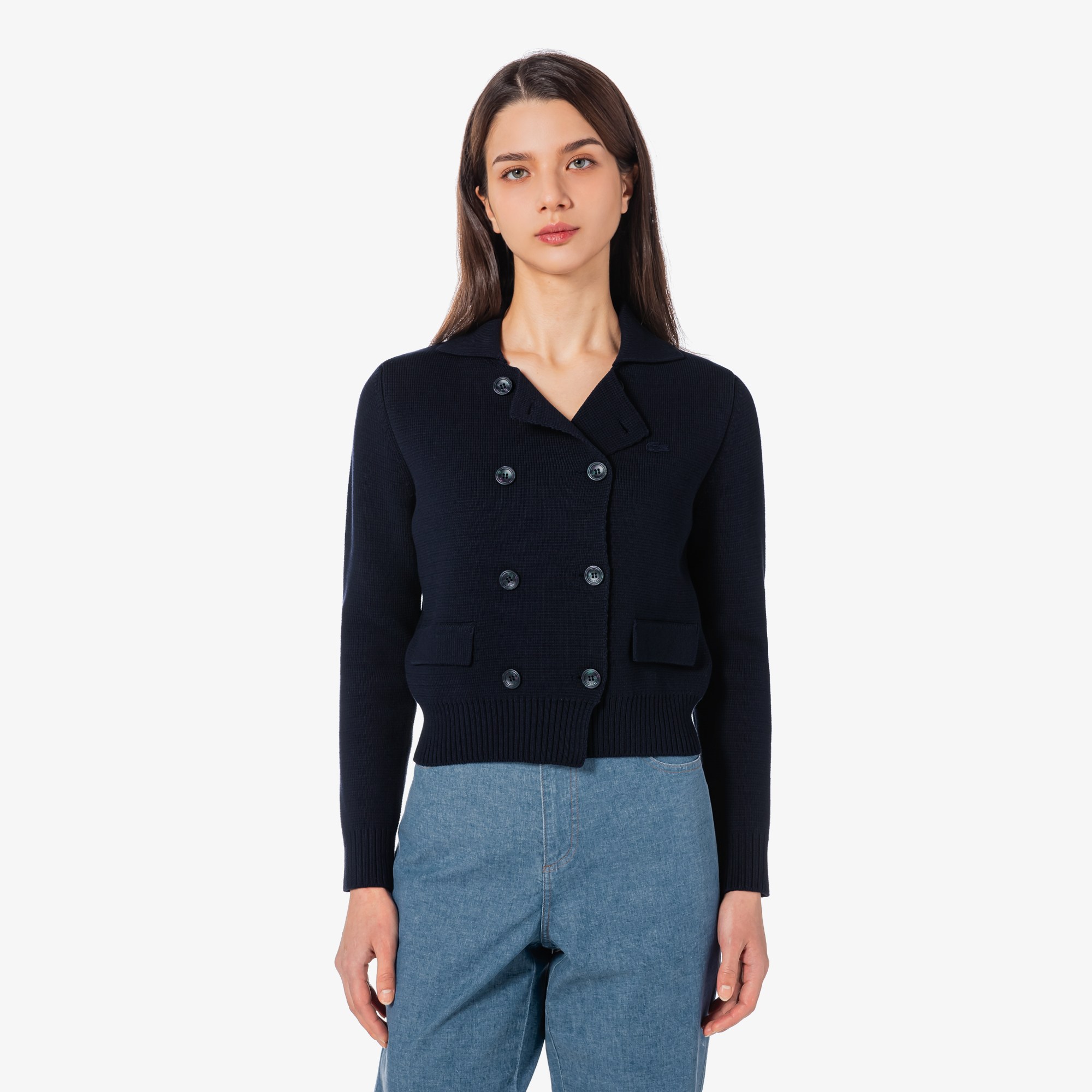 [라코스테 공식] 여성 더블 자켓형 가디건 AF190E-56G HDE 296,100원