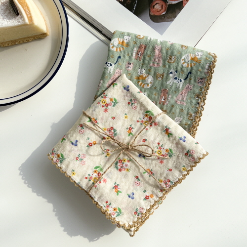 여성손수건 예쁜 무지손수건 아사 면 순면 목 스카프 큰 대형 단색 가제 거즈 아사 자수 무릎덮개 레이스 대형 등산 달라홈 13,640원