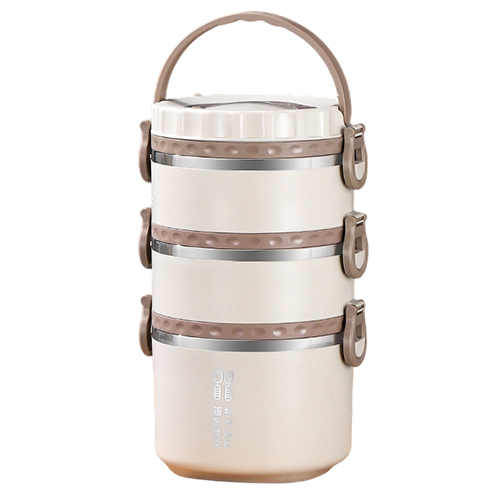 MEMEU 304 스텐 3단 보온 도시락통 대용량 휴대용 사무실 전자레인지 가열 도시락통, 1개, 화이트 33,380원