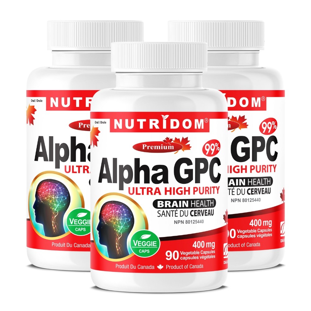 (3병) 뉴트리돔 순도 99% 알파 GPC 400mg Alpha GPC 콜린알포세레이트 아세틸콜린 알포콜린 90베지캡슐 캐나다 직구, 3개, 90정 131,000원