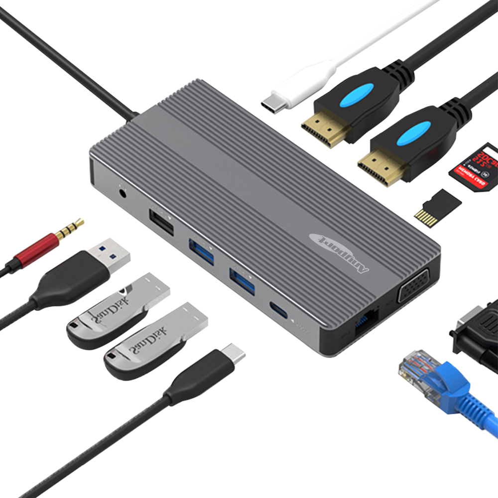 애니포트 12포트 C타입 맥북 삼성 덱스 미러링 USB 허브 도킹스테이션 멀티어댑터 허브 AP-TC121HDL 72,520원