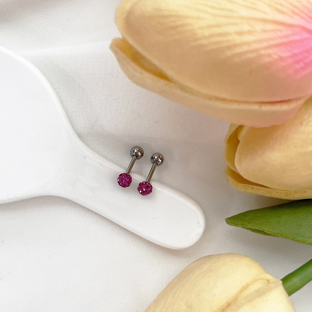 미다미 [2P] 4mm 점토볼 8mm바 큐빅볼 피어싱세트 6,900원