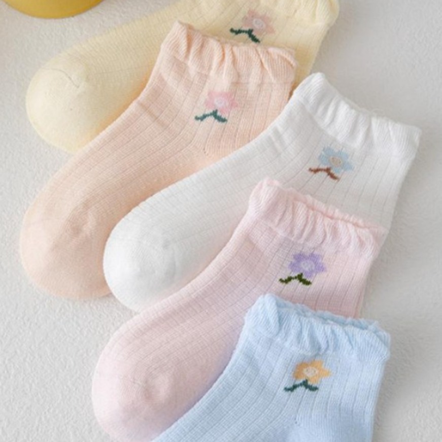 뿜뿜삭스 여아용 풀꽃 사랑 아동양말 5켤레세트 CF53 11,900원