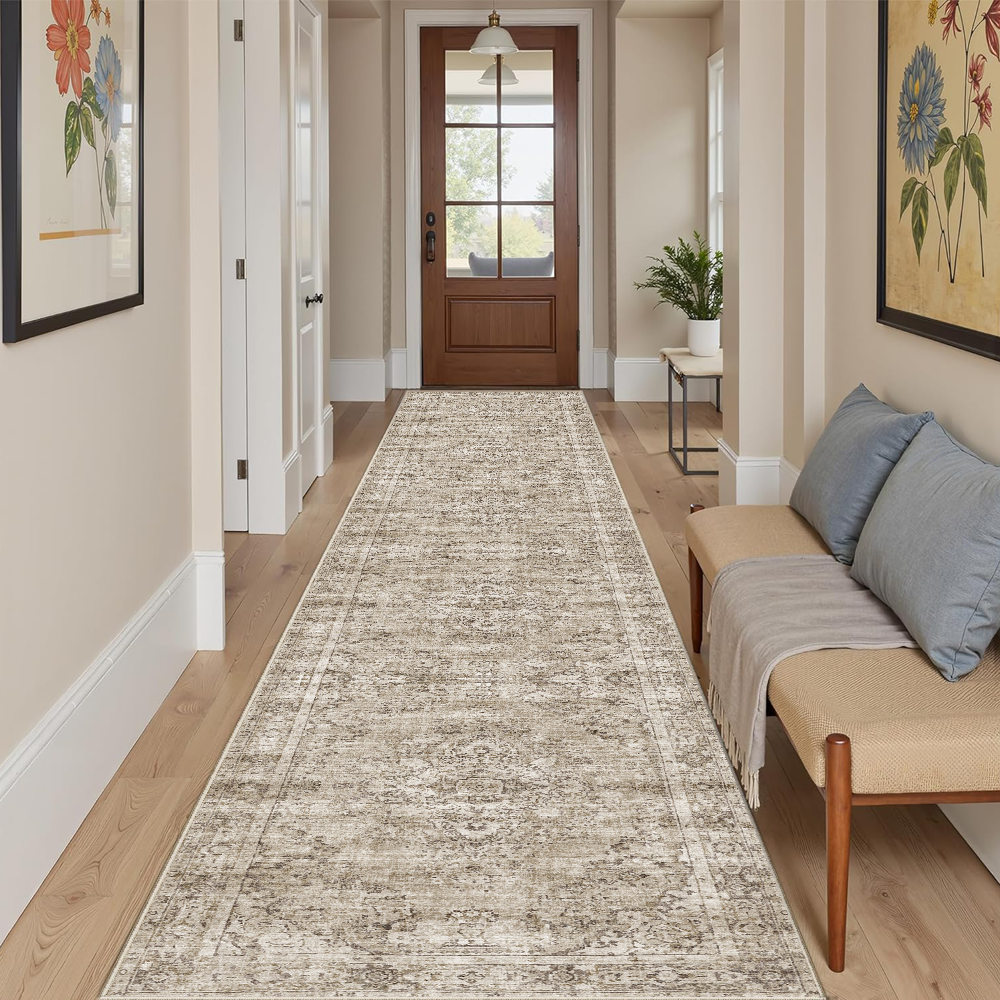 Cloud Loft 초장대 러그 러너 매트 벨벳 소재 부드러운 감촉 호텔 복도 카펫 카페 현관 주방 침대옆 러그 미끄럼방지 쉬운 관리 세탁 가능 접기 가능 노르딕 보헤미안 스타일 85,960원